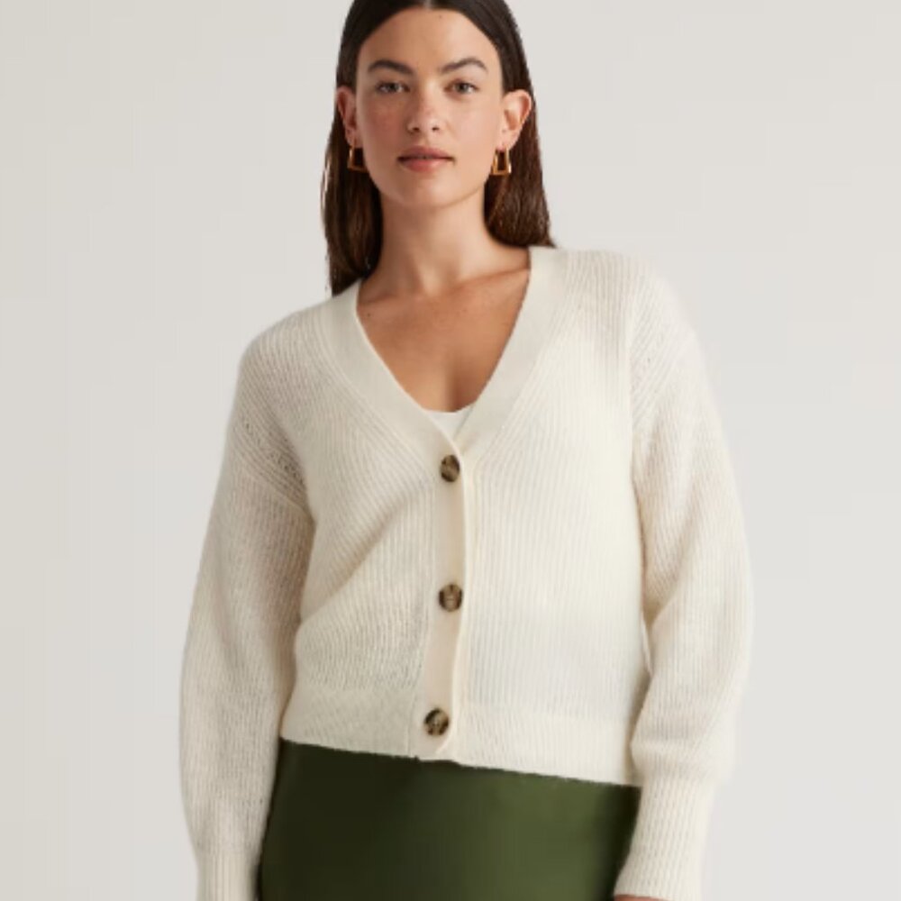 Quince Baby Alpaca-Wool Cropped Cardigan